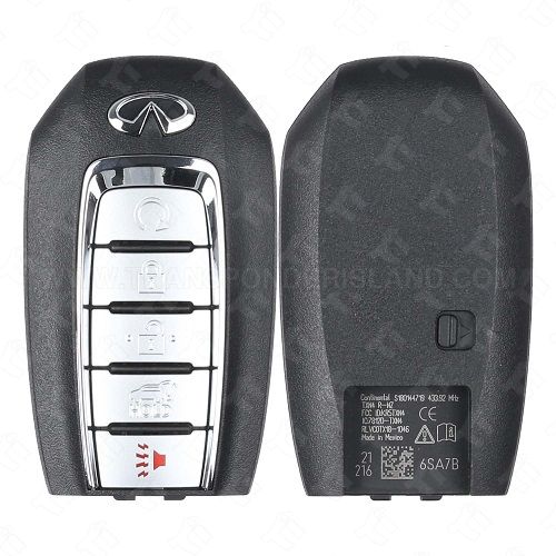 [TIK-INF-56] Infiniti Smart Key 5B Hatch / Starter - FCC: KR5TXN4 PART # 285E3-6SA7B
