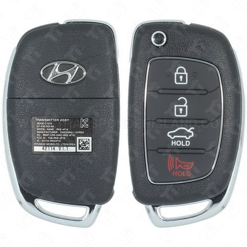 [TIK-HYU-60] Hyundai Remote flip key 4 Button Trunk TQ8-RKE-4F16